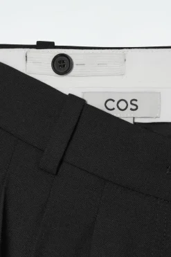 COS PLEATED BARREL-LEG WOOL-BLEND PANTS-Women Pants