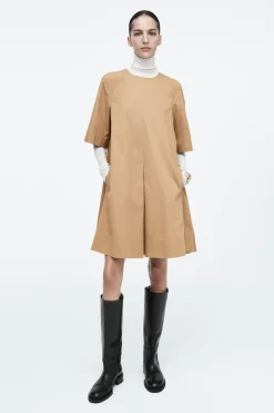 COS PLEATED COTTON MINI DRESS-Women Dresses & Jumpsuits