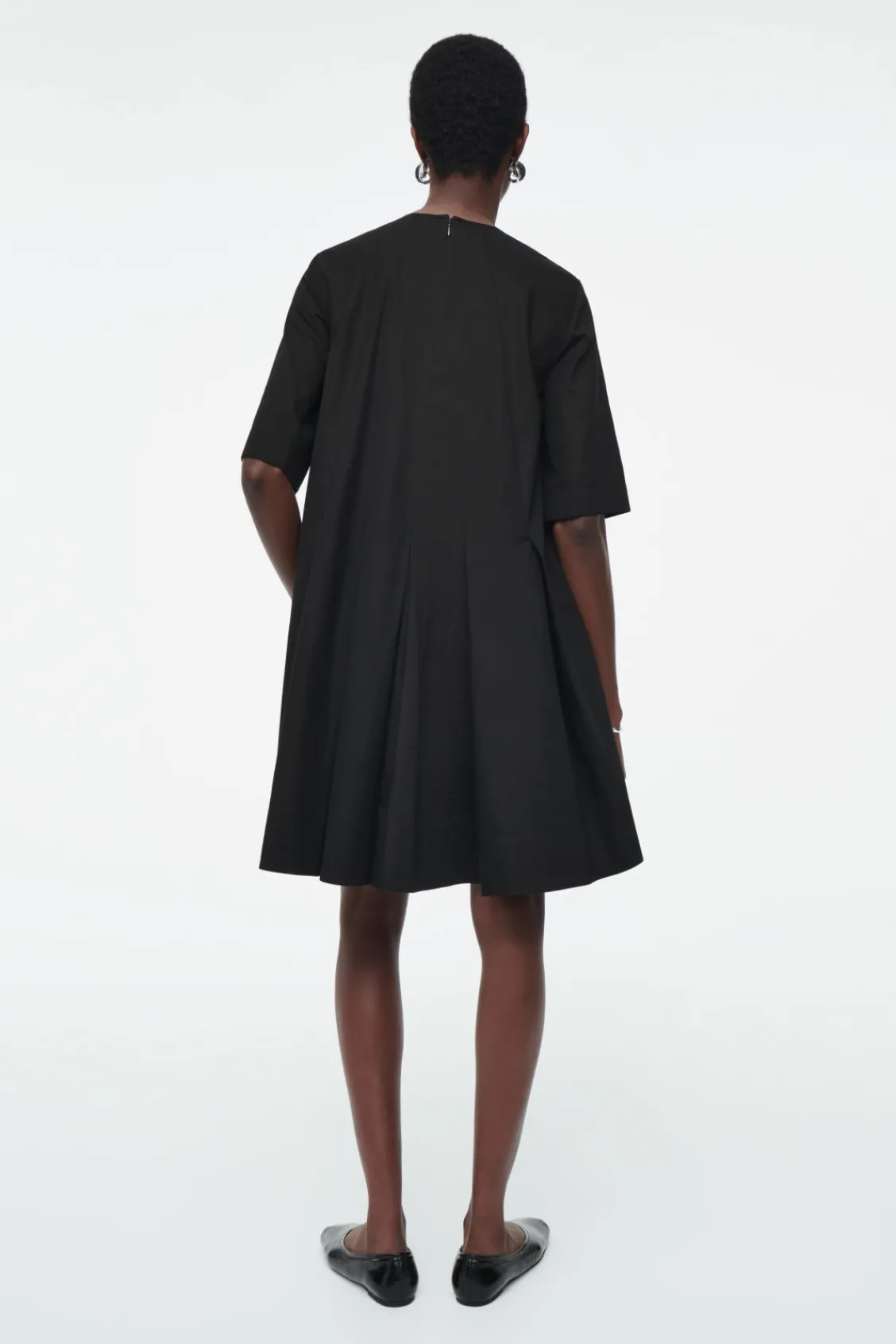 COS PLEATED COTTON MINI DRESS-Women Dresses & Jumpsuits