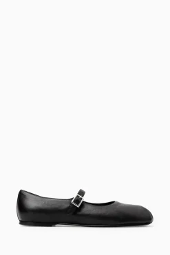COS PLEATED LEATHER MARY-JANE BALLET FLATS-Women Shoes