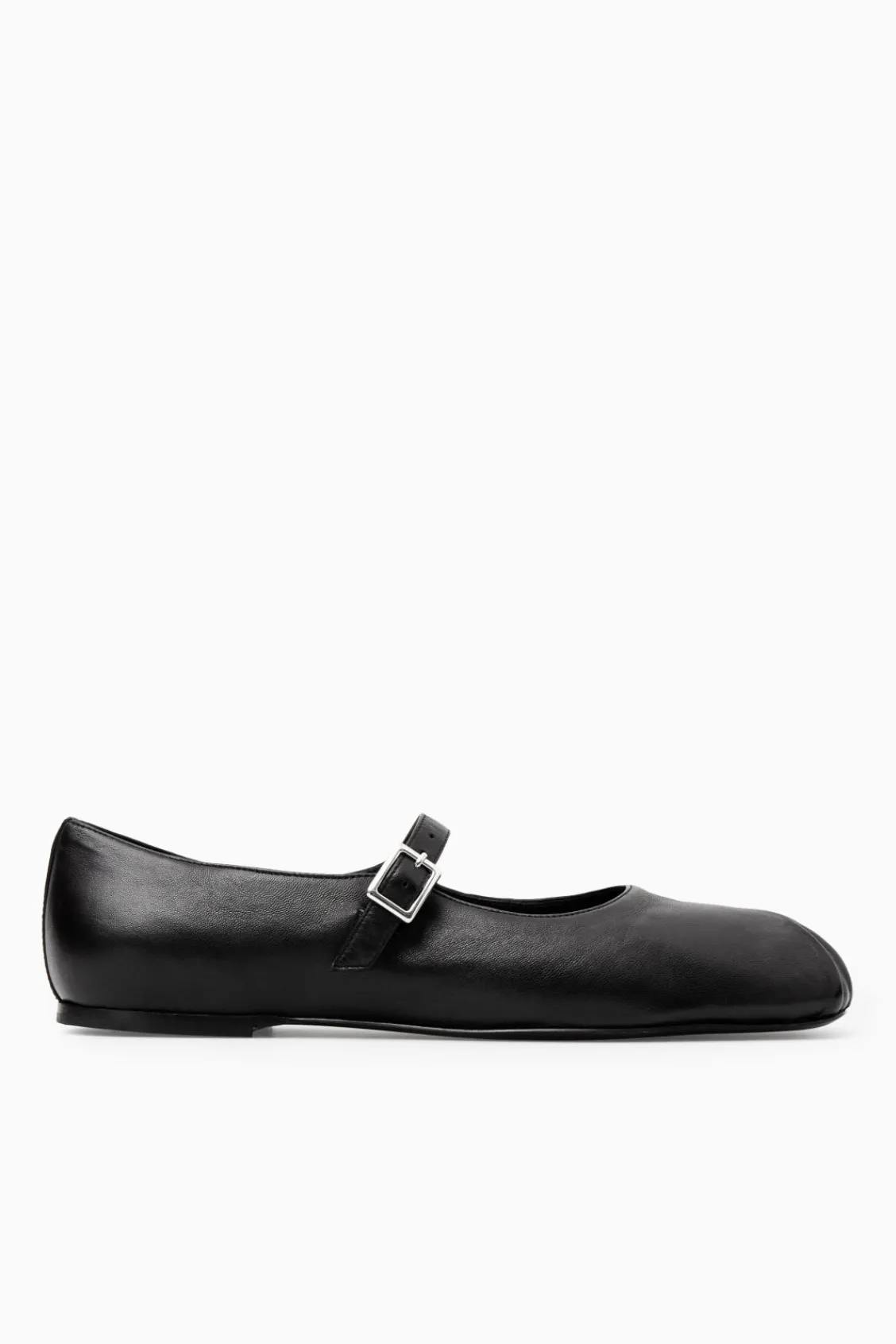 COS PLEATED LEATHER MARY-JANE BALLET FLATS-Women Shoes