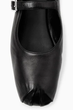 COS PLEATED LEATHER MARY-JANE BALLET FLATS-Women Shoes