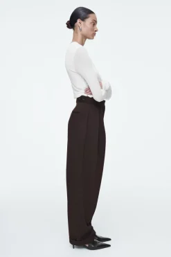 COS PLEATED WOOL-BLEND TAPERED PANTS-Women Vests & Tailoring | Pants