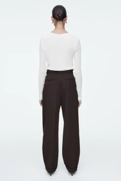 COS PLEATED WOOL-BLEND TAPERED PANTS-Women Vests & Tailoring | Pants