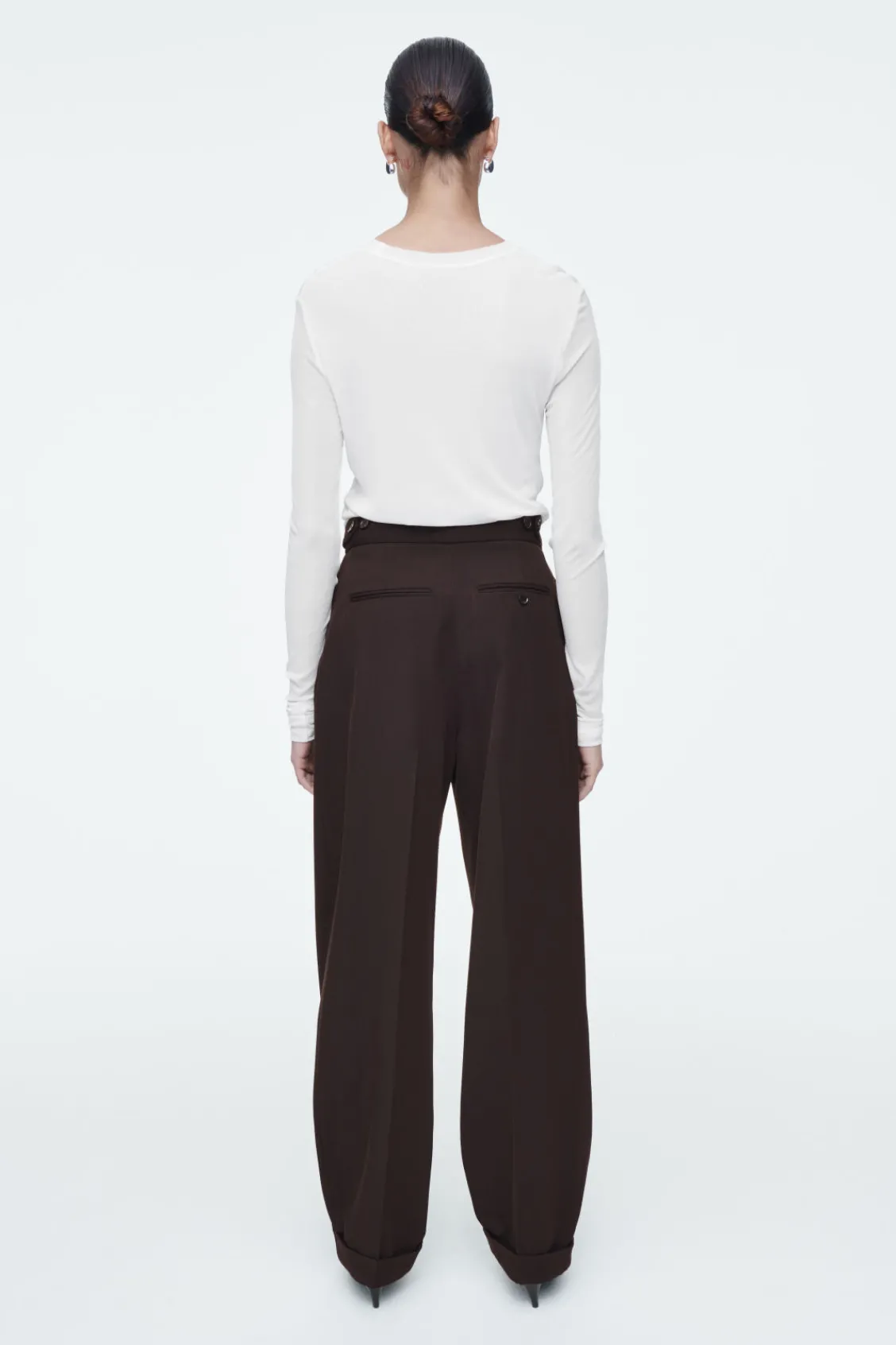 COS PLEATED WOOL-BLEND TAPERED PANTS-Women Vests & Tailoring | Pants