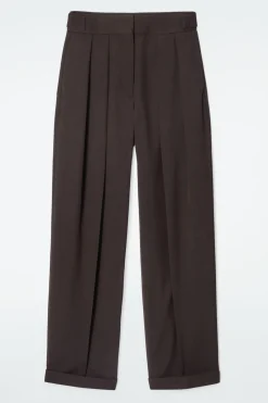 COS PLEATED WOOL-BLEND TAPERED PANTS-Women Vests & Tailoring | Pants