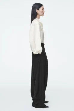 COS PLEATED-DETAIL SATIN SHIRT-Women Shirts & Blouses | Tops