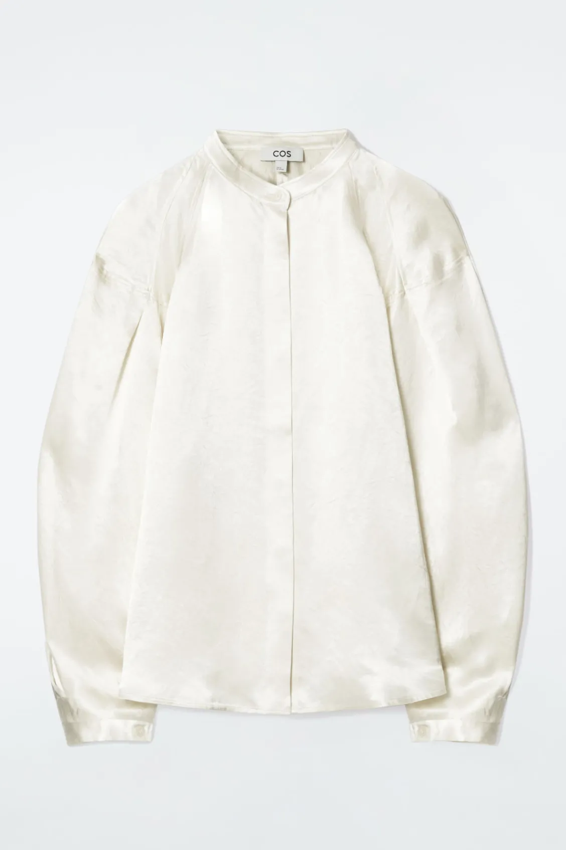 COS PLEATED-DETAIL SATIN SHIRT-Women Shirts & Blouses | Tops