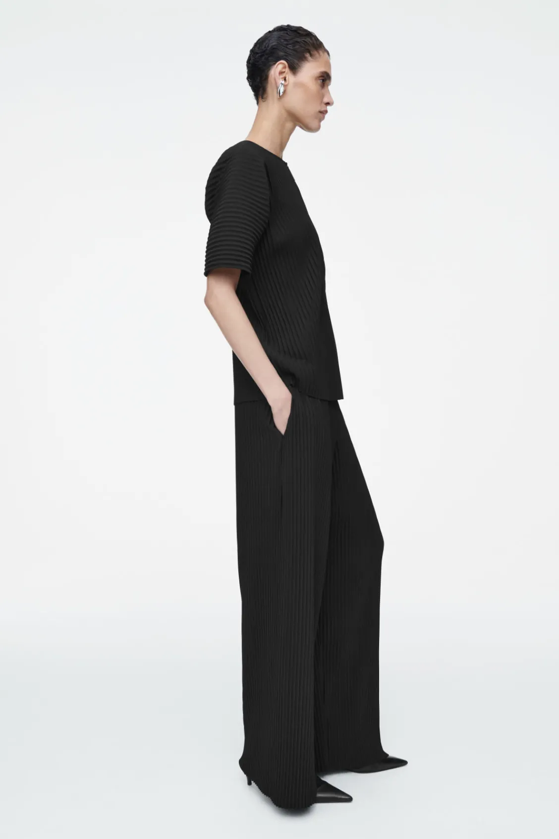 COS PLISSÉ TOP-Women Tops