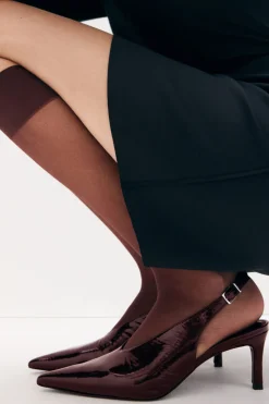 COS POINTED PATENT-LEATHER SLINGBACK PUMPS-Women Shoes
