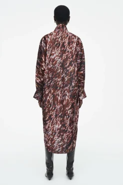 COS PRINTED SCARF-DETAIL MIDI DRESS-Women Dresses & Jumpsuits