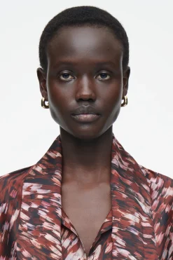 COS PRINTED SCARF-DETAIL MIDI DRESS-Women Dresses & Jumpsuits