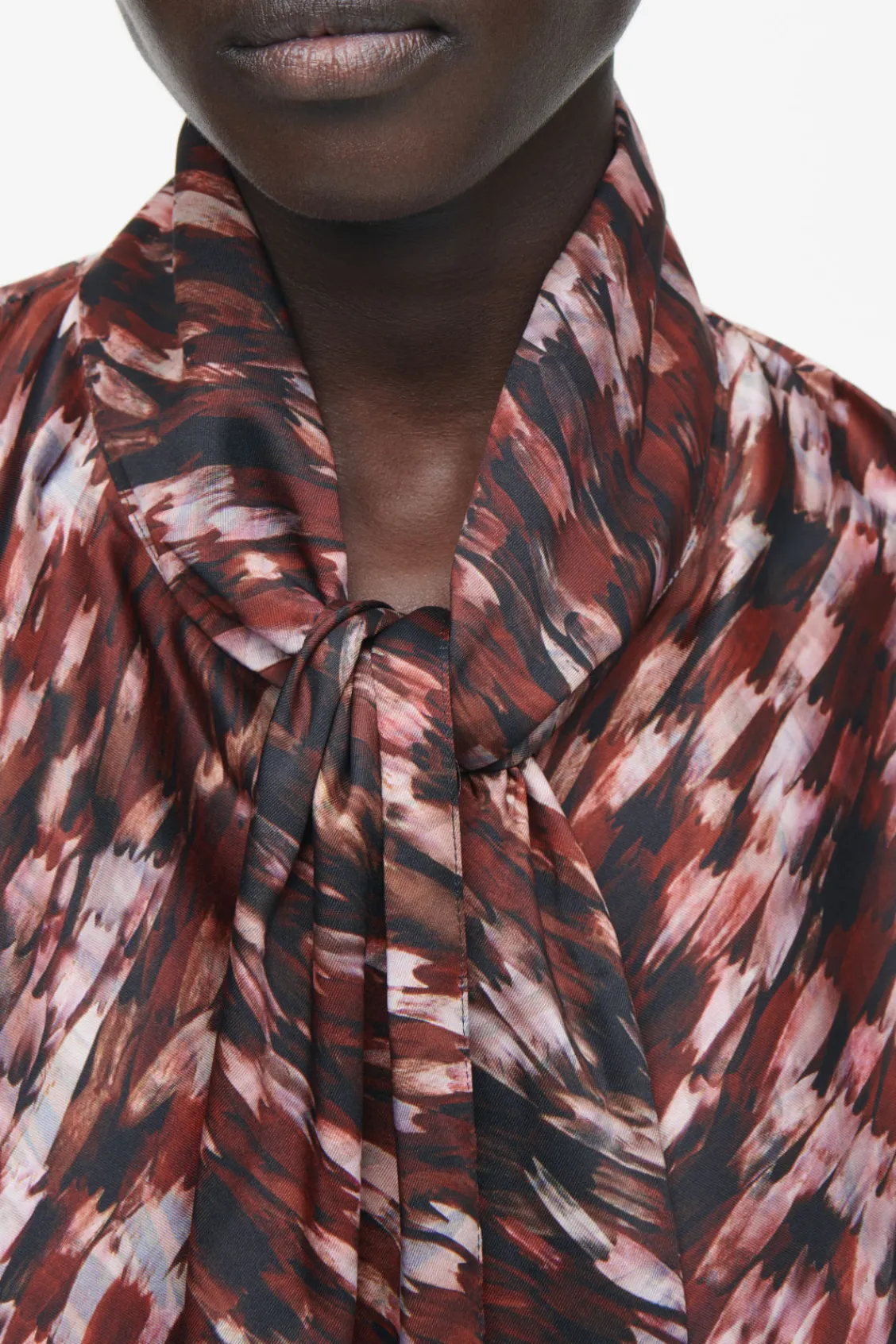 COS PRINTED SCARF-DETAIL MIDI DRESS-Women Dresses & Jumpsuits