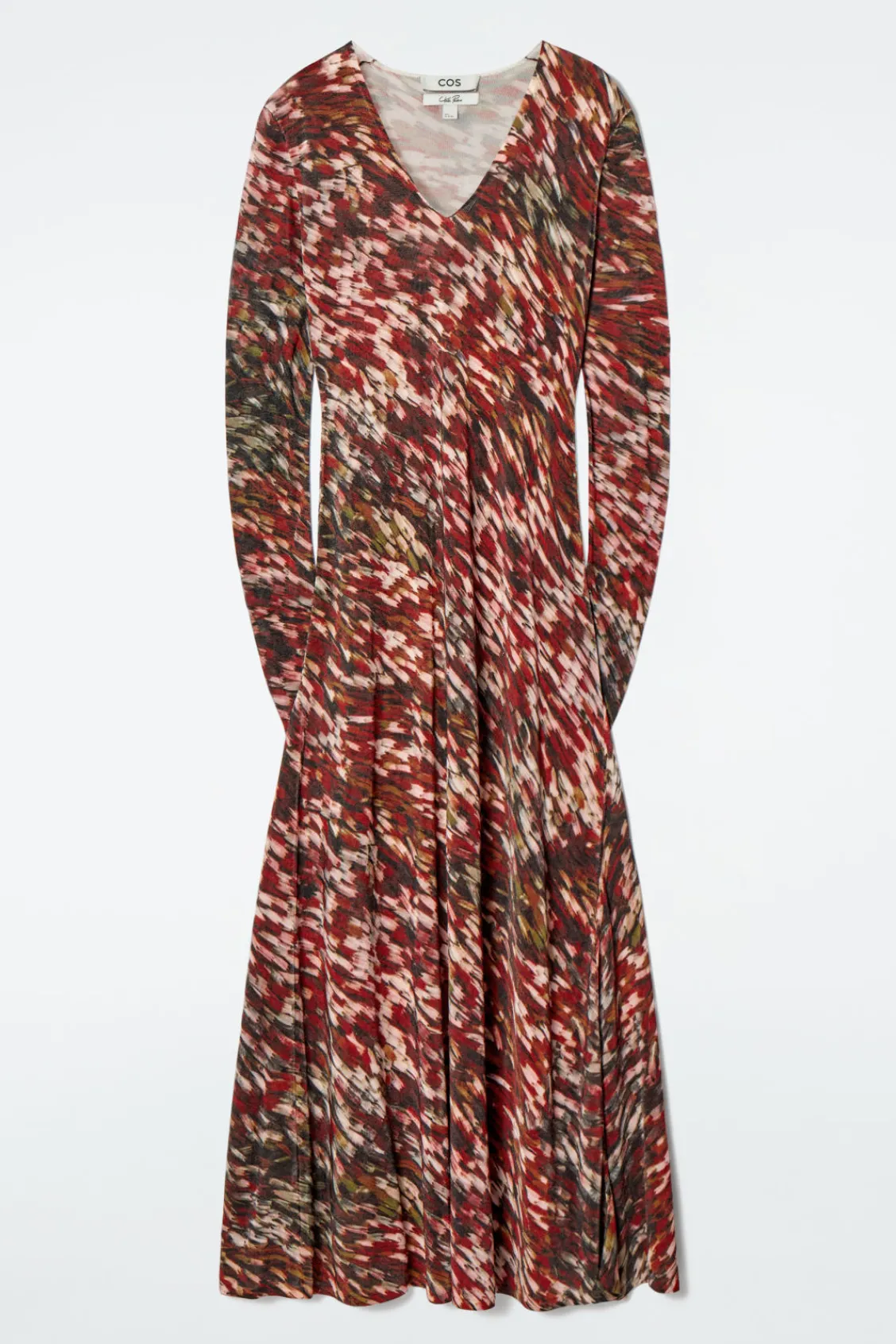 COS PRINTED SEMI-SHEER KNITTED MAXI DRESS-Women Dresses & Jumpsuits | Sweaters & Cardigans