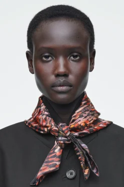 COS PRINTED SILK SCARF-Women Hats & Scarves
