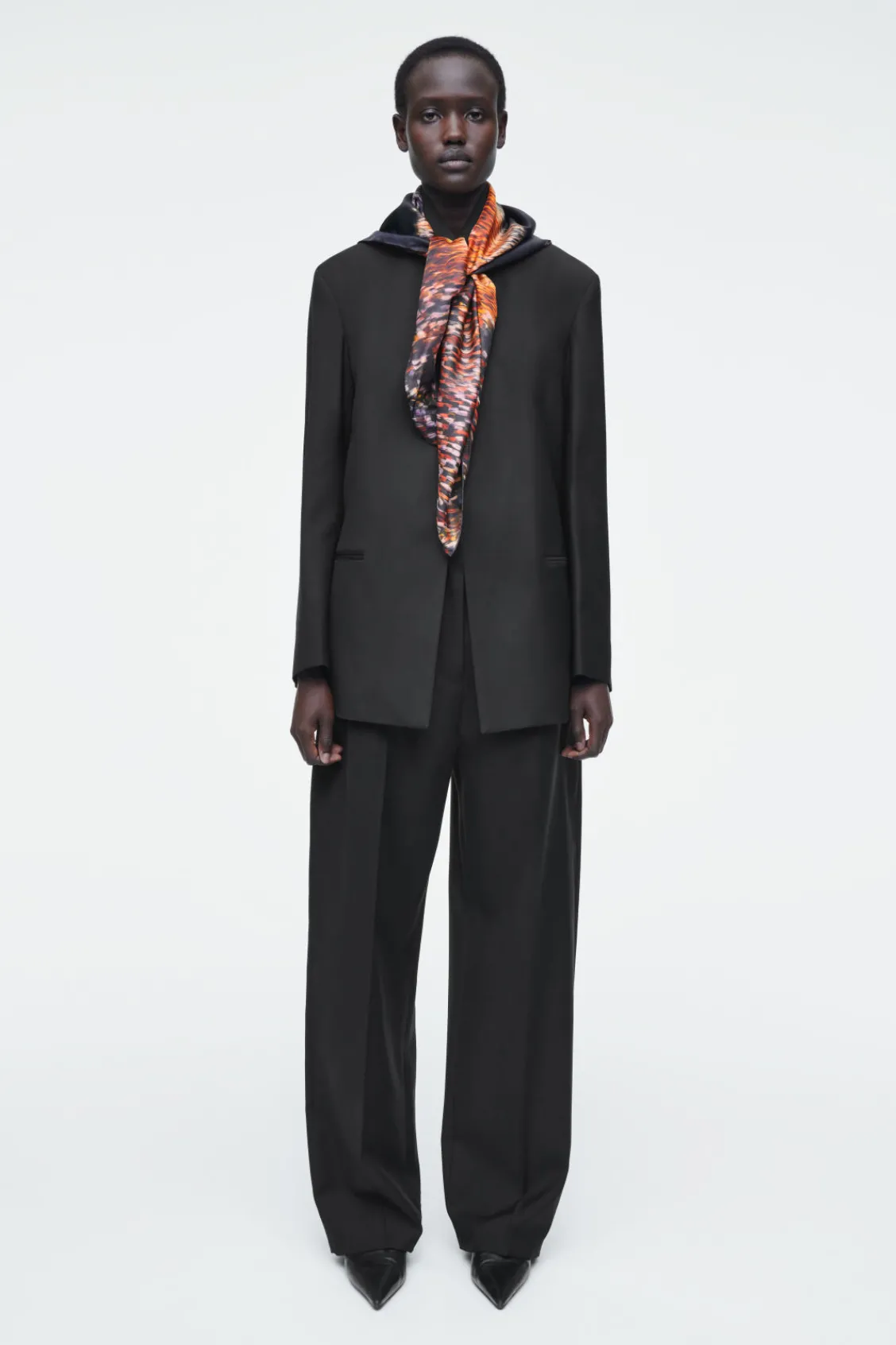 COS PRINTED SILK SCARF-Women Hats & Scarves
