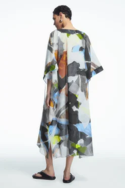COS PRINTED TIE-DETAIL KAFTAN-Women Dresses & Jumpsuits