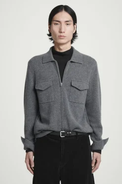 COS PURE CASHMERE ZIP-UP OVERSHIRT- Shirts | Cashmere