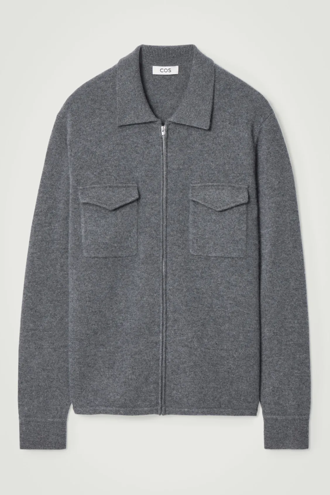 COS PURE CASHMERE ZIP-UP OVERSHIRT- Shirts | Cashmere
