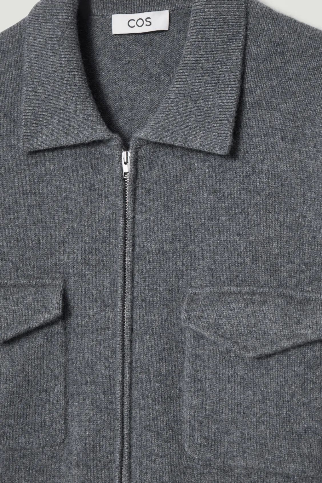 COS PURE CASHMERE ZIP-UP OVERSHIRT- Shirts | Cashmere