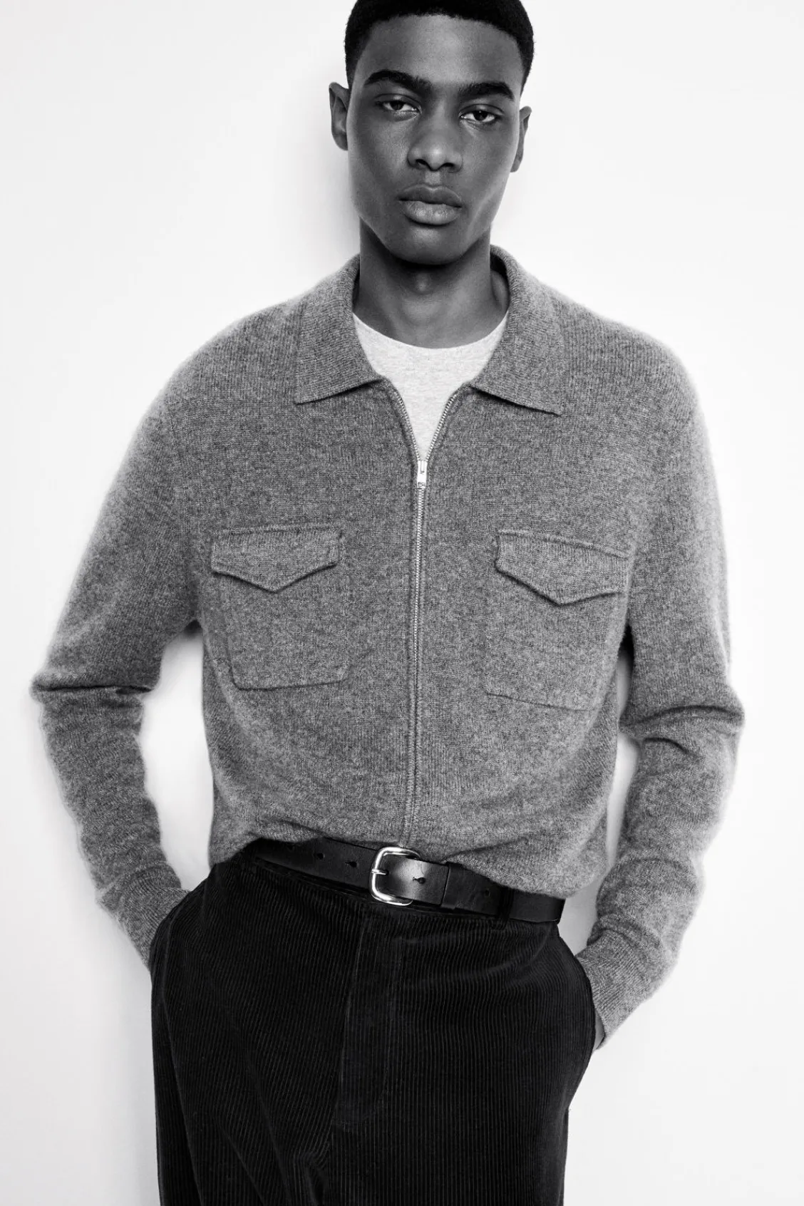COS PURE CASHMERE ZIP-UP OVERSHIRT- Shirts | Cashmere