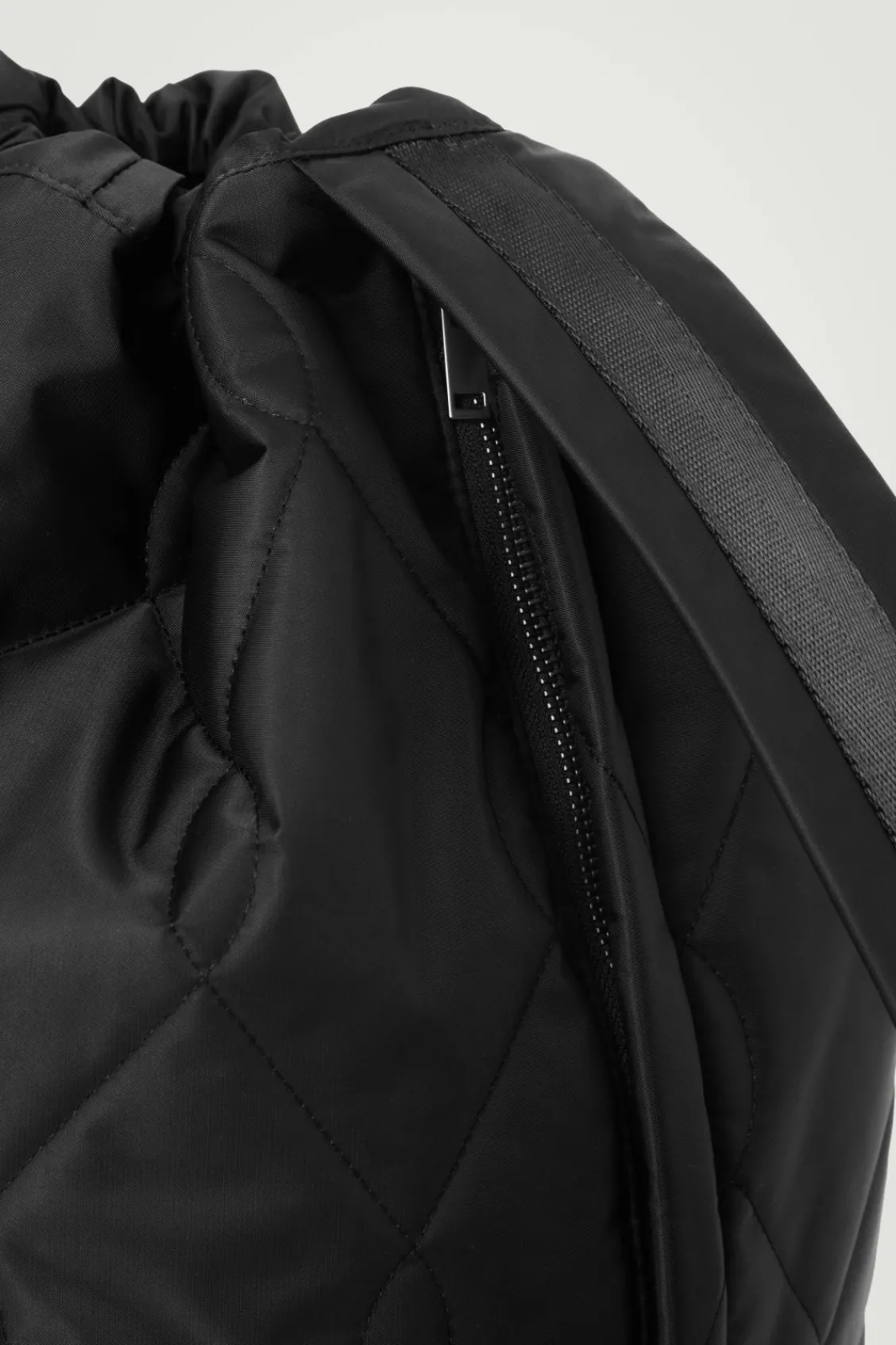 COS QUILTED DRAWSTRING SLING DUFFLE BAG - NYLON- Bags & Wallets
