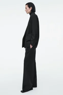 COS REGULAR ELASTICATED WOOL STRAIGHT-LEG PANTS-Women Vests & Tailoring | Pants