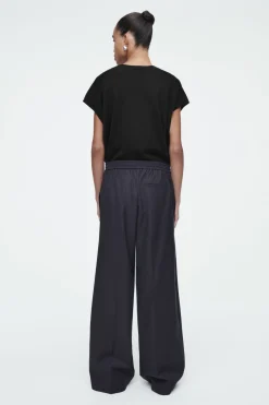 COS REGULAR ELASTICATED WOOL STRAIGHT-LEG PANTS-Women Pants