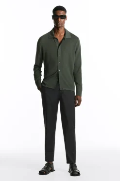 COS REGULAR ELASTICATED WOOL-TWILL TAPERED PANTS- Pants