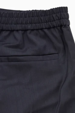 COS REGULAR ELASTICATED WOOL-TWILL TAPERED PANTS- Pants