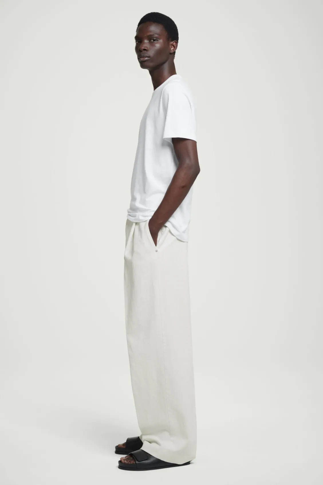 COS REGULAR LIGHTWEIGHT BRUSHED-COTTON T-SHIRT- T-Shirts