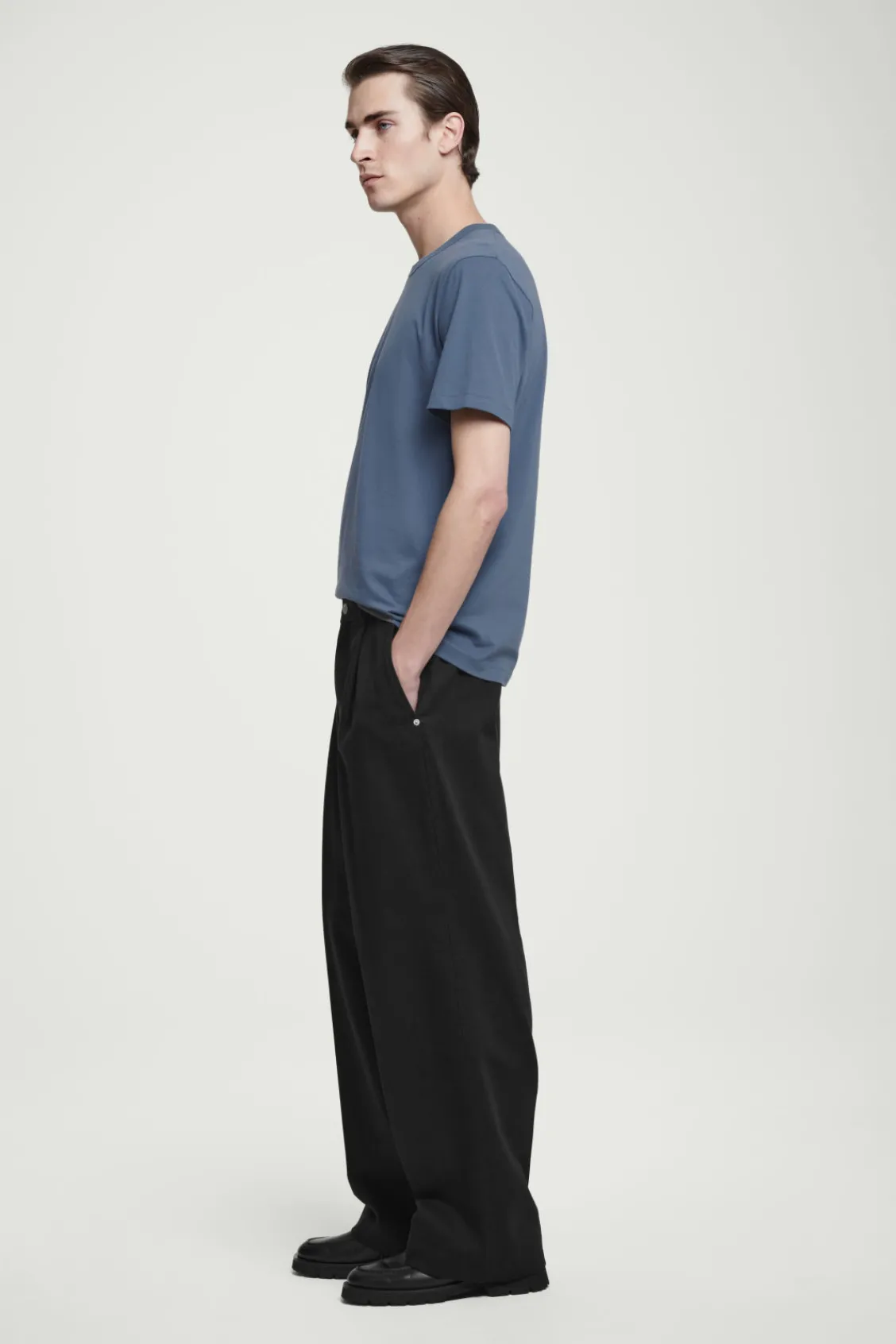 COS REGULAR LIGHTWEIGHT BRUSHED-COTTON T-SHIRT- T-Shirts