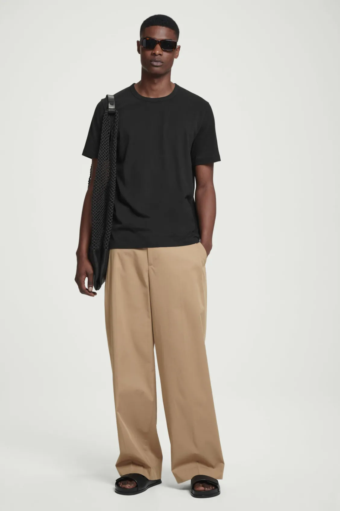 COS REGULAR LIGHTWEIGHT BRUSHED-COTTON T-SHIRT- T-Shirts