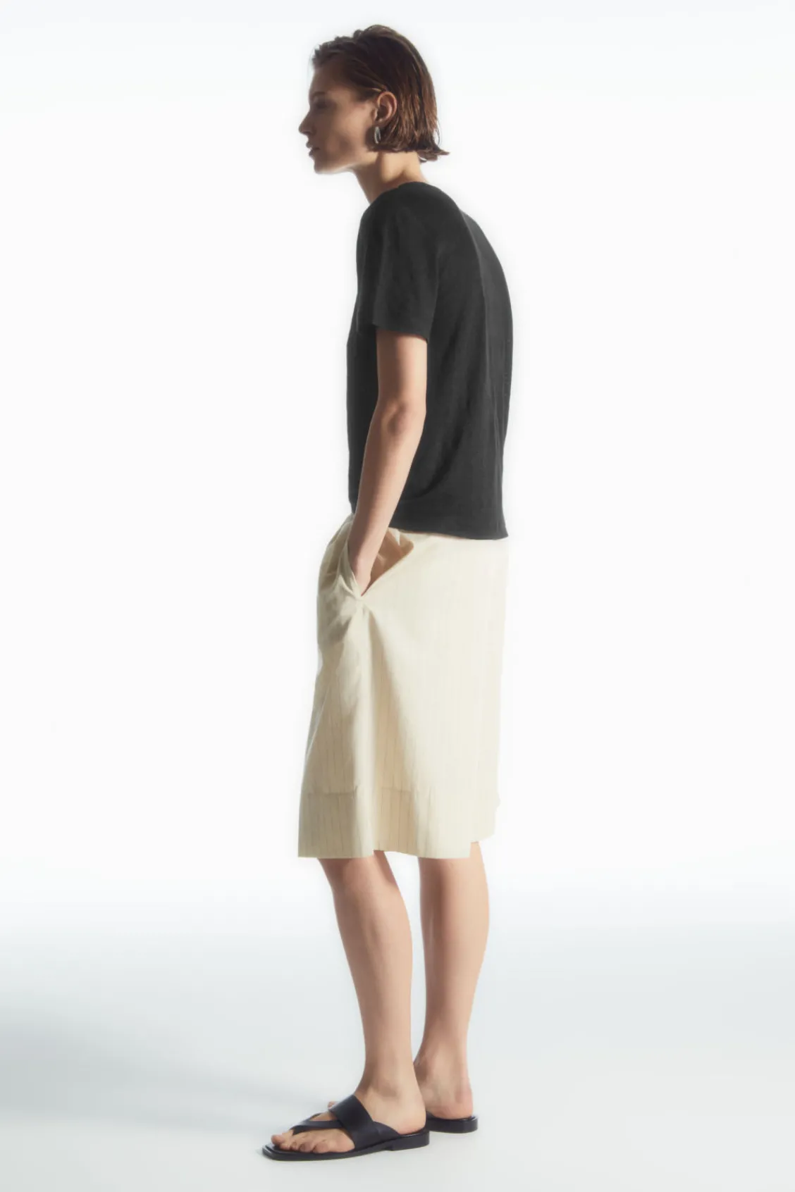 COS REGULAR LINEN T-SHIRT-Women T-Shirts | Tops