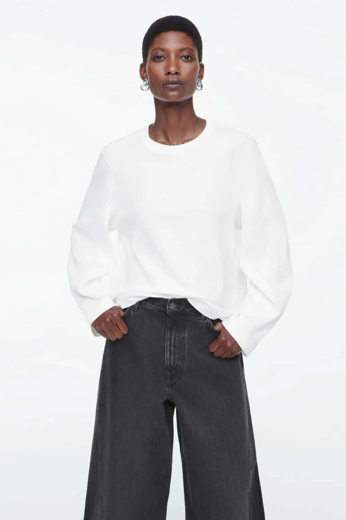 COS REGULAR LONG-SLEEVED T-SHIRT-Women Tops