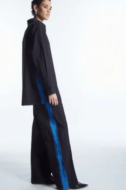 COS REGULAR PAINTED STRAIGHT-LEG WOOL PANTS-Women Pants