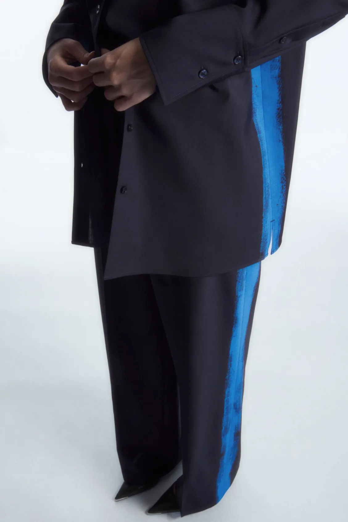 COS REGULAR PAINTED STRAIGHT-LEG WOOL PANTS-Women Pants