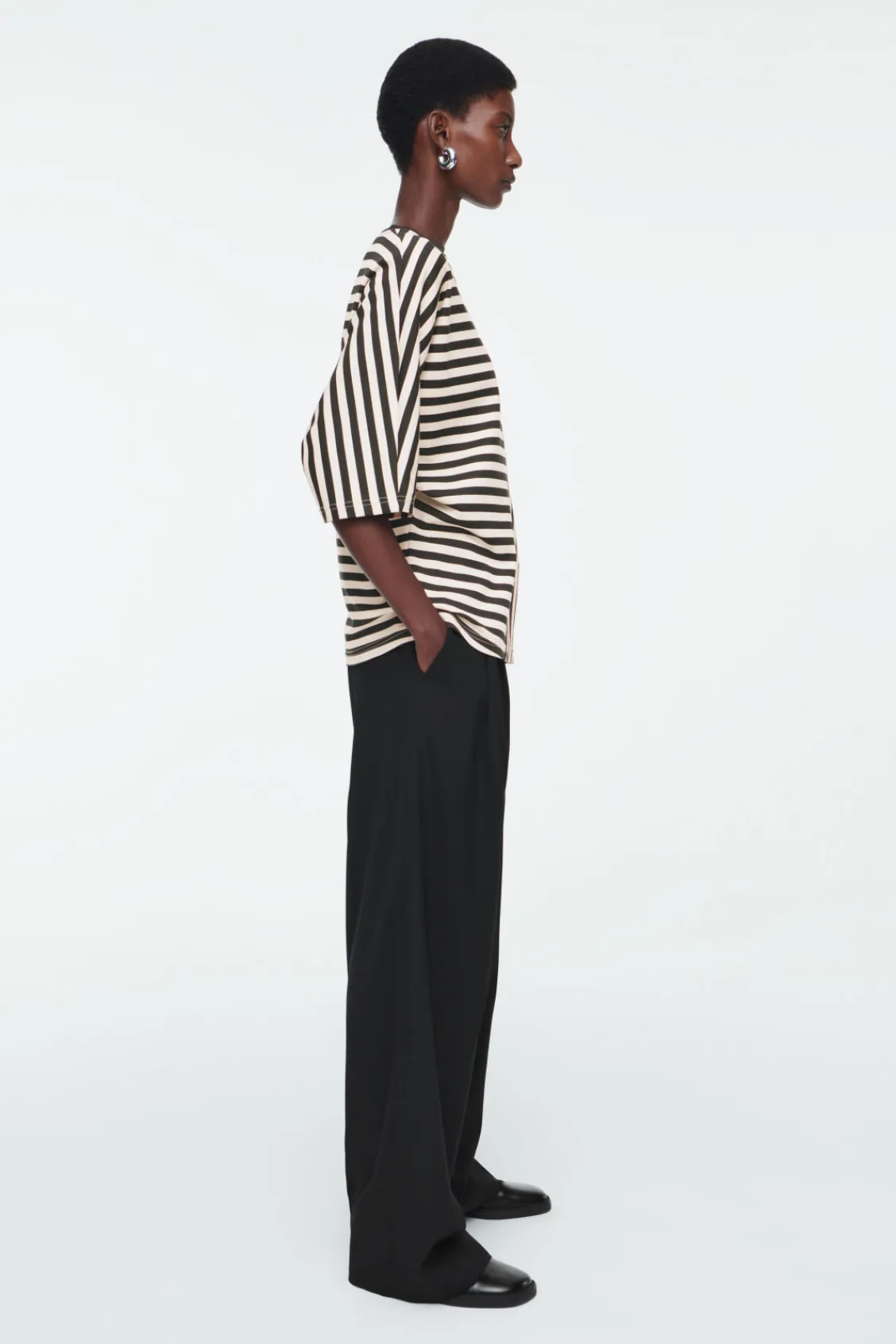 COS REGULAR PANELED STRIPED T-SHIRT-Women Tops