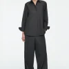 COS REGULAR PINSTRIPED WOOL WIDE-LEG PANTS-Women Vests & Tailoring | Pants