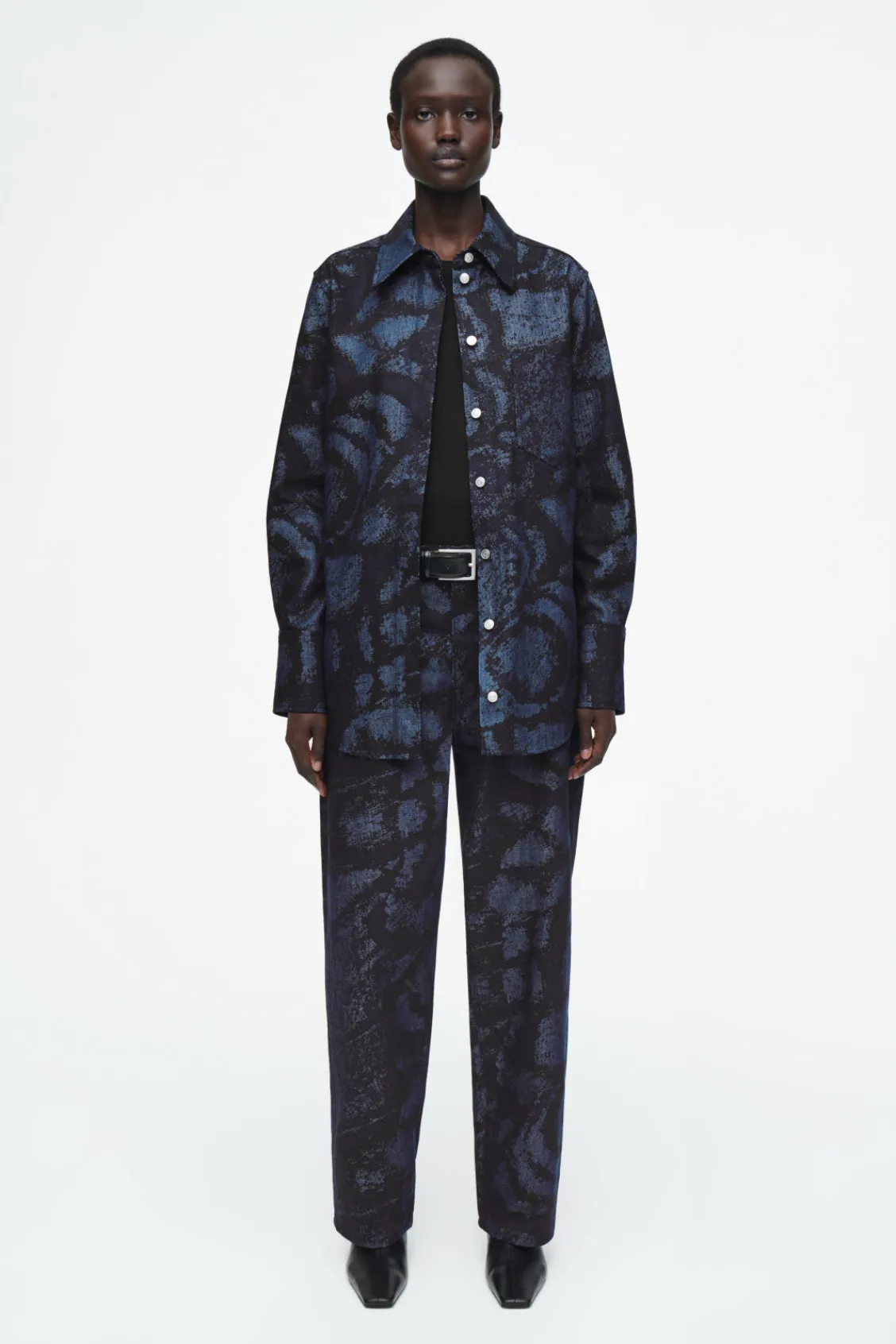 COS REGULAR PRINTED DENIM SHIRT-Women Shirts & Blouses | Tops