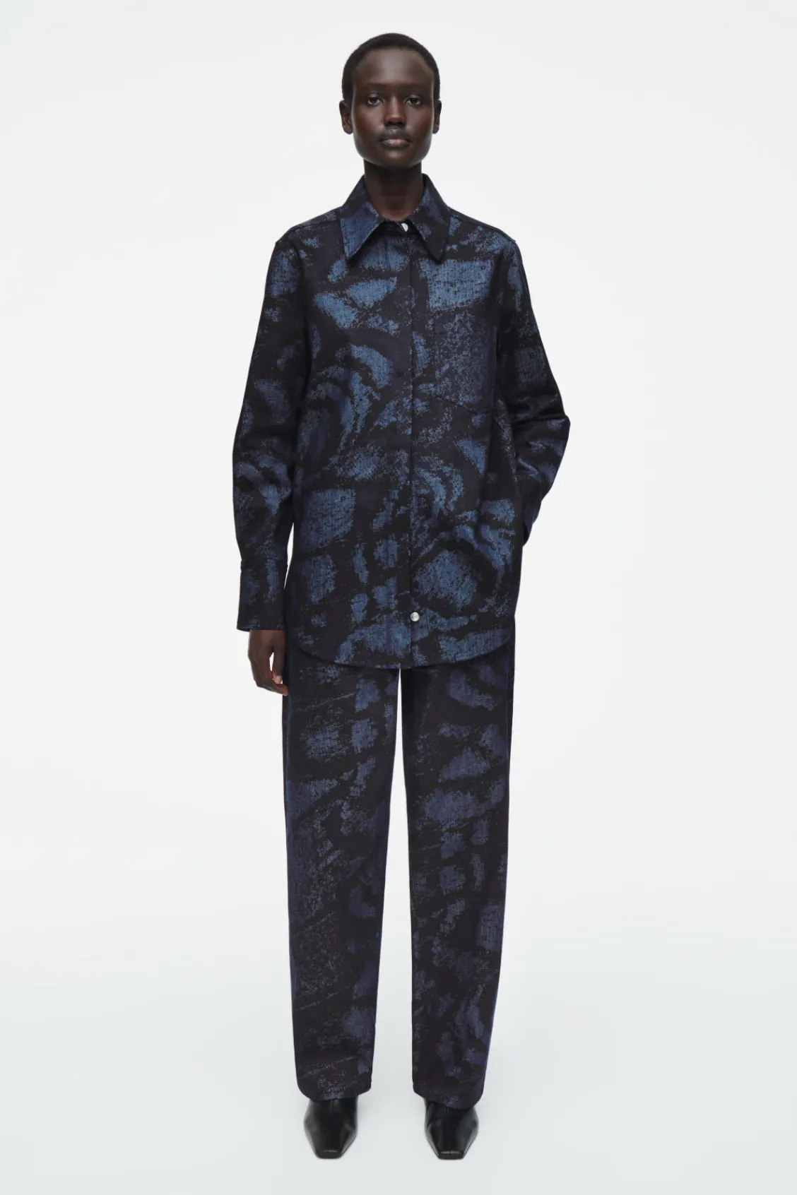 COS REGULAR PRINTED DENIM SHIRT-Women Shirts & Blouses | Tops