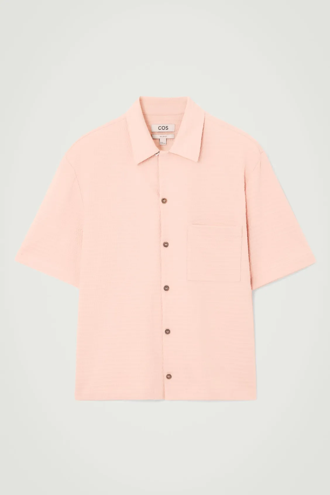 COS REGULAR SEERSUCKER COTTON SHORT-SLEEVED SHIRT- Shirts