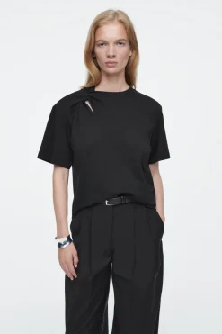COS REGULAR TWIST-NECK T-SHIRT-Women Tops