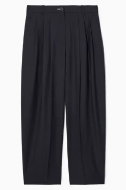 COS REGULAR WOOL BARREL-LEG PANTS-Women Pants