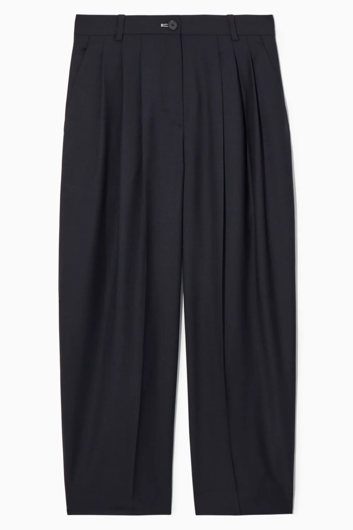 COS REGULAR WOOL BARREL-LEG PANTS-Women Pants