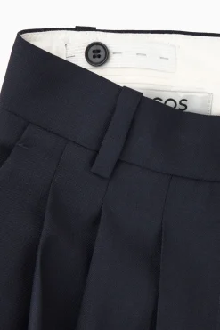 COS REGULAR WOOL BARREL-LEG PANTS-Women Pants