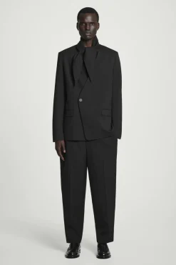 COS RELAXED BELTED WOOL-HOPSACK TAPERED TROUSERS- Suits & Tailoring | Pants