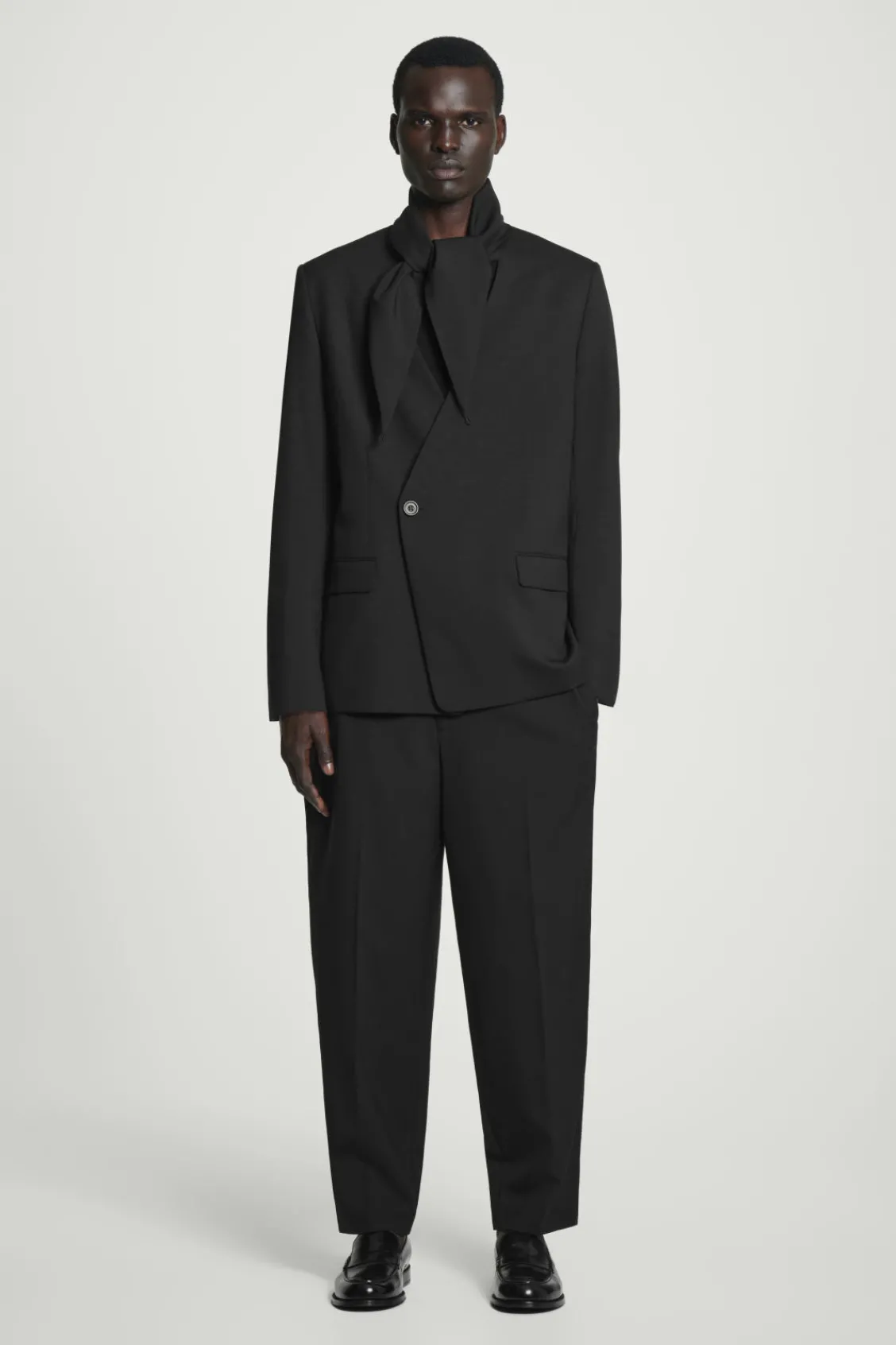 COS RELAXED BELTED WOOL-HOPSACK TAPERED TROUSERS- Suits & Tailoring | Pants