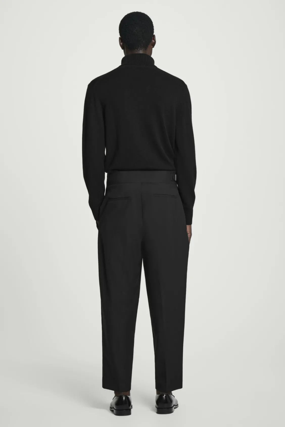 COS RELAXED BELTED WOOL-HOPSACK TAPERED TROUSERS- Suits & Tailoring | Pants