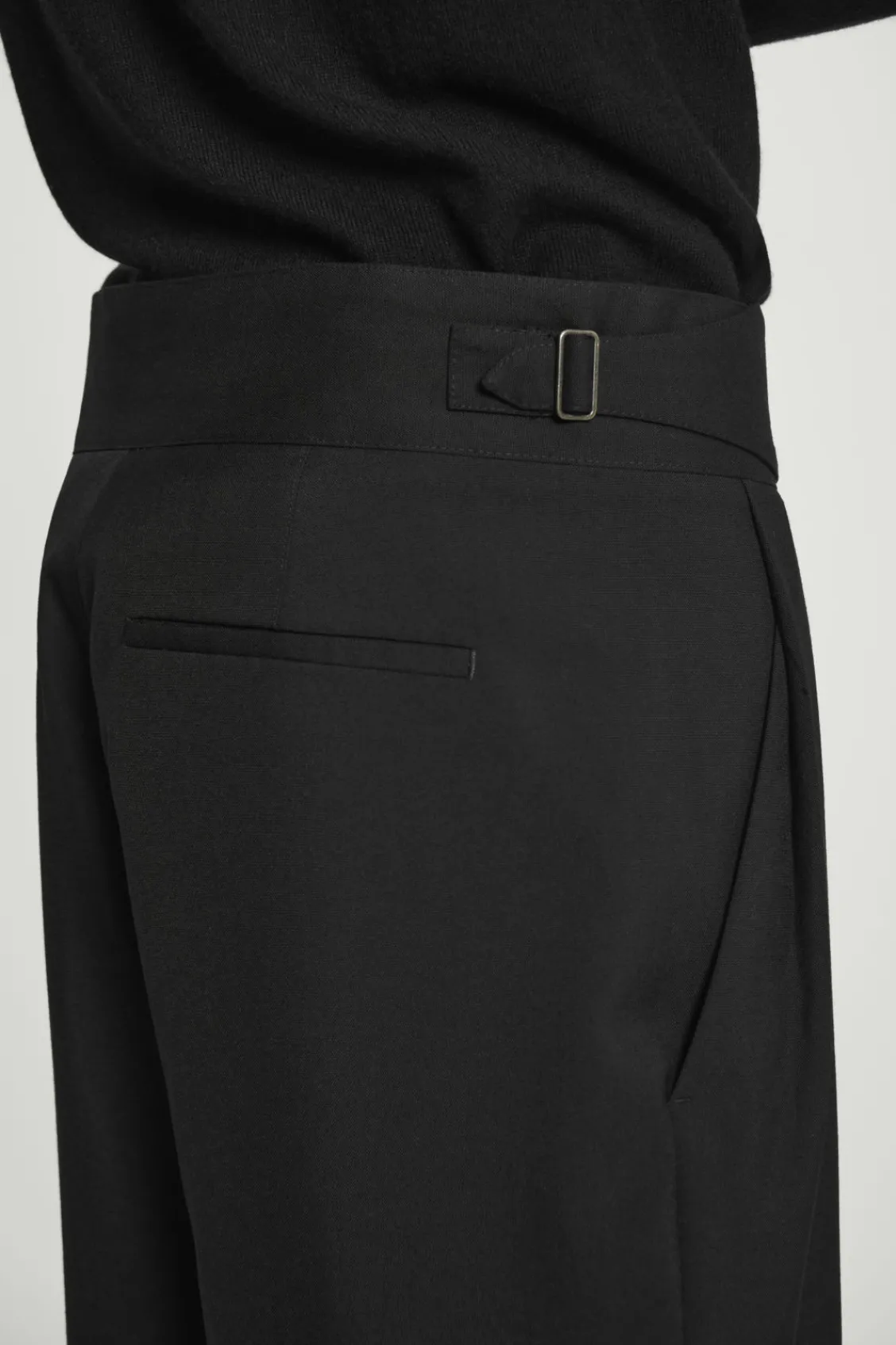 COS RELAXED BELTED WOOL-HOPSACK TAPERED TROUSERS- Suits & Tailoring | Pants